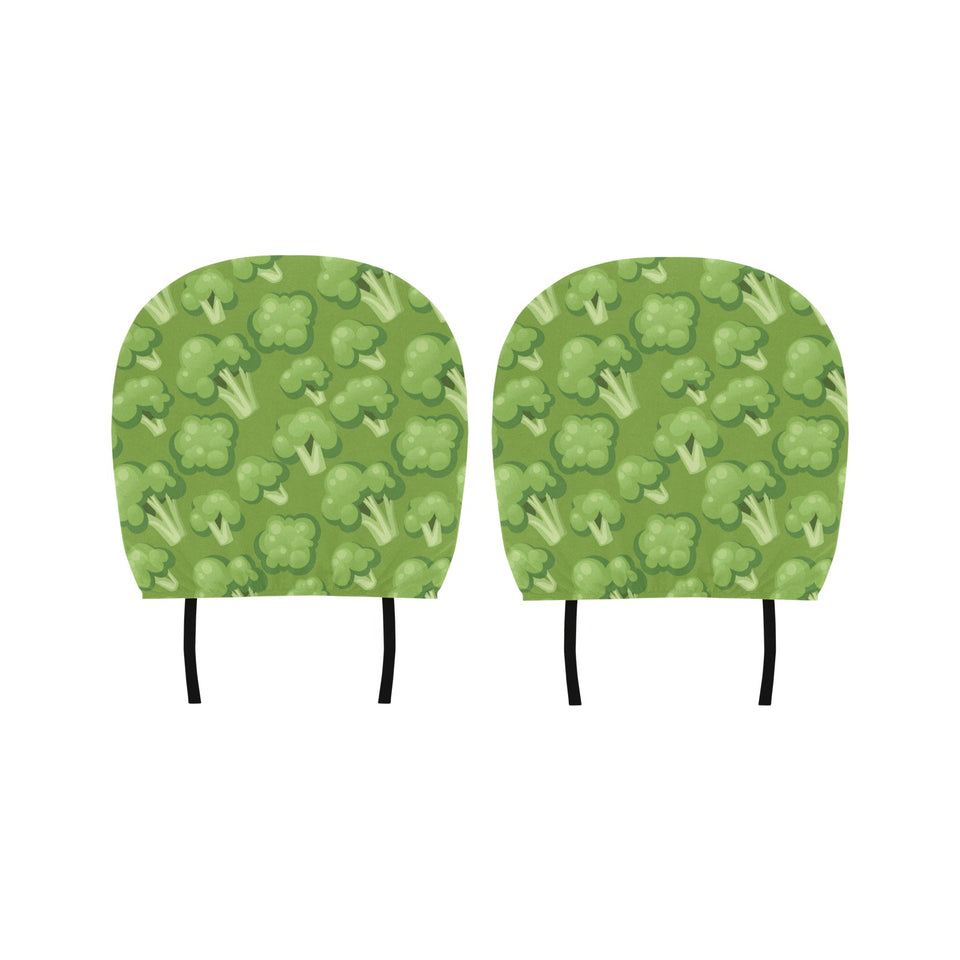 Broccoli pattern green background Car Headrest Cover
