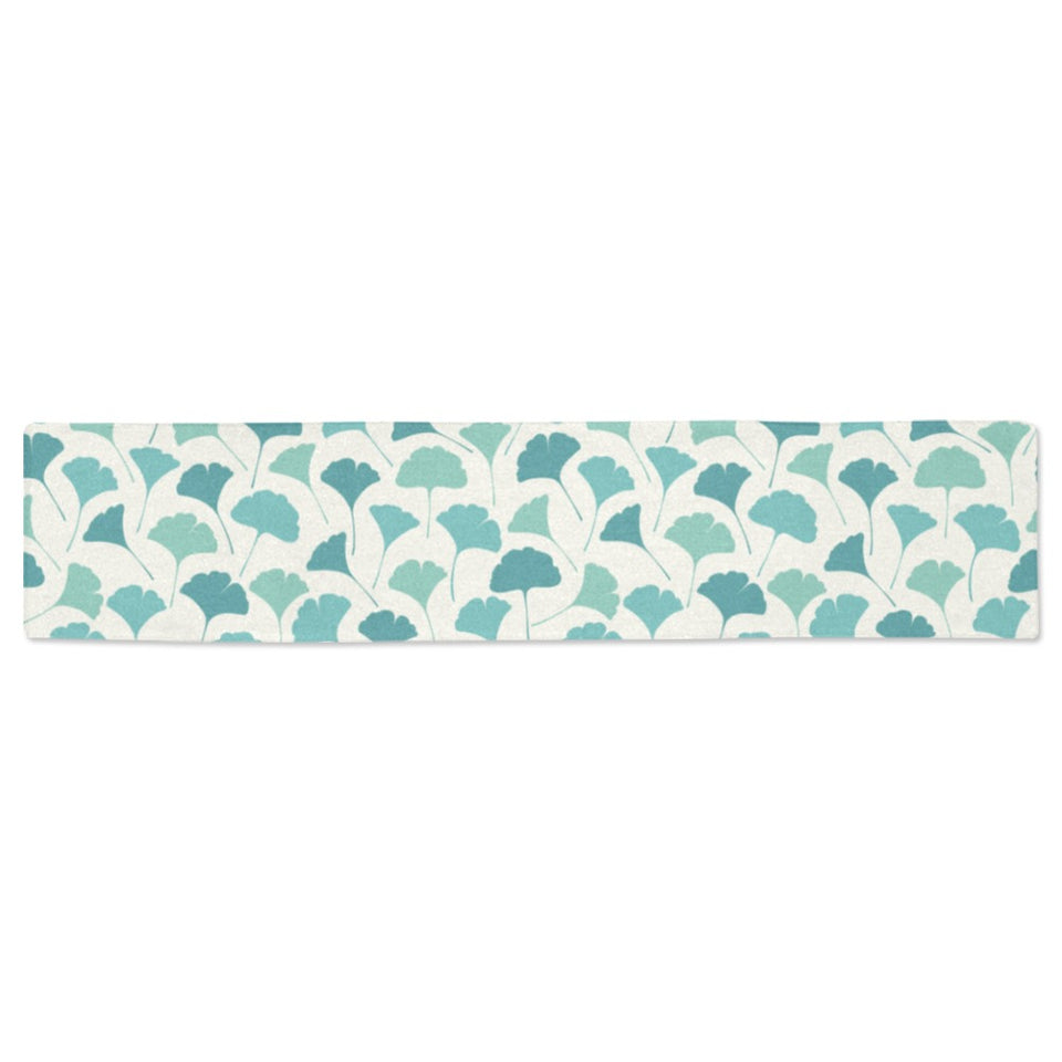 Green ginkgo leaves pattern Table Runner