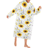beautiful sunflowers pattern Blanket Robe with Sleeves