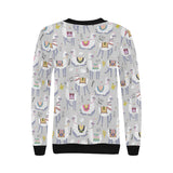 Cute Llama Alpaca pattern Women's Crew Neck Sweatshirt