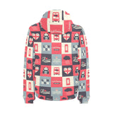 British Pattern Print Design 05 Men's Padded Hooded Jacket