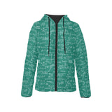 Math Pattern Print Design 01 Women's Padded Hooded Jacket