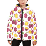 Passion fruit design pattern Kids' Boys' Girls' Padded Hooded Jacket