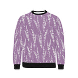 Lavender flowers purple pattern Men's Crew Neck Sweatshirt