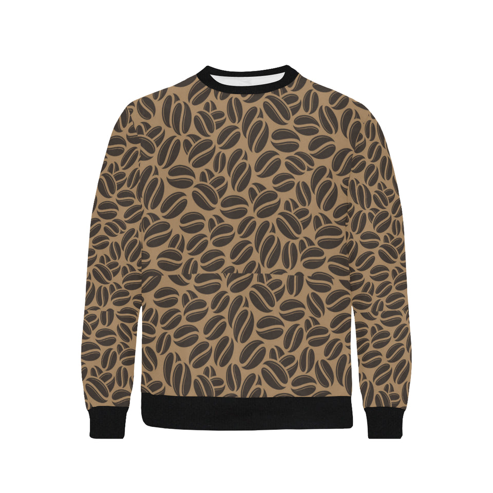 Coffee bean on brown background Men's Crew Neck Sweatshirt