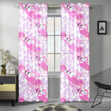 Pink flamingo flower pattern Gauze Curtain