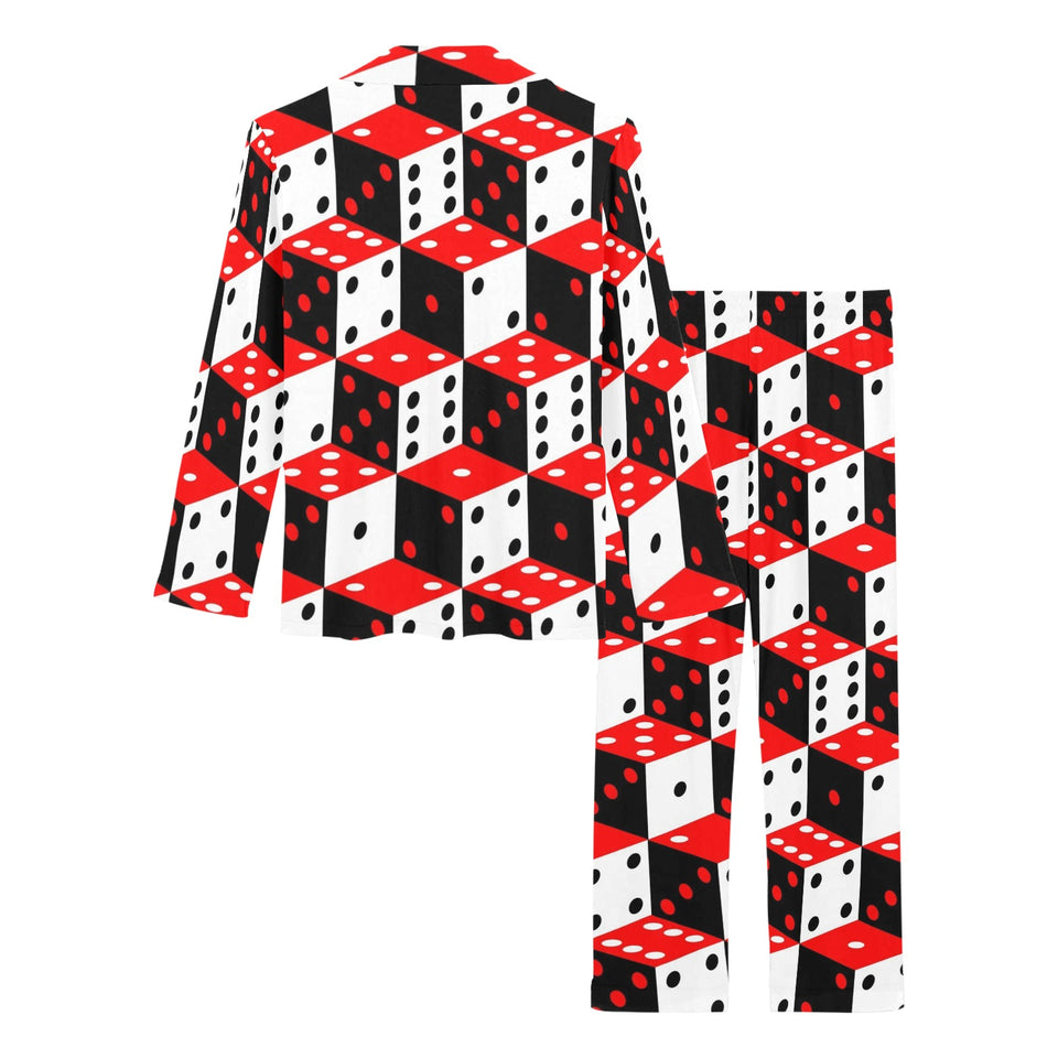 Dice Pattern Print Design 02 Women's Long Pajama Set