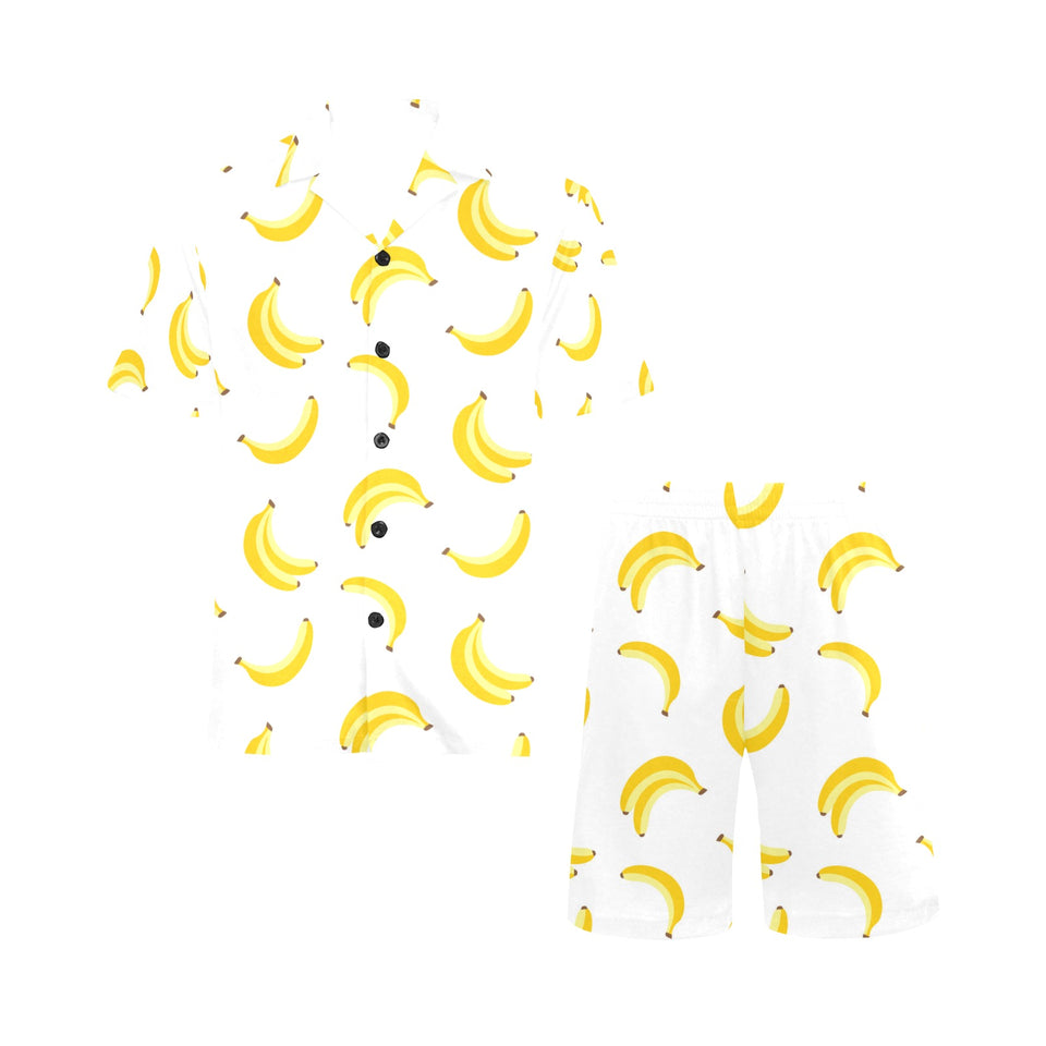 Banana pattern Men's V-Neck Short Pajama Set
