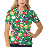 Billiard Ball Pattern Print Design 02 Women's All Over Print Polo Shirt
