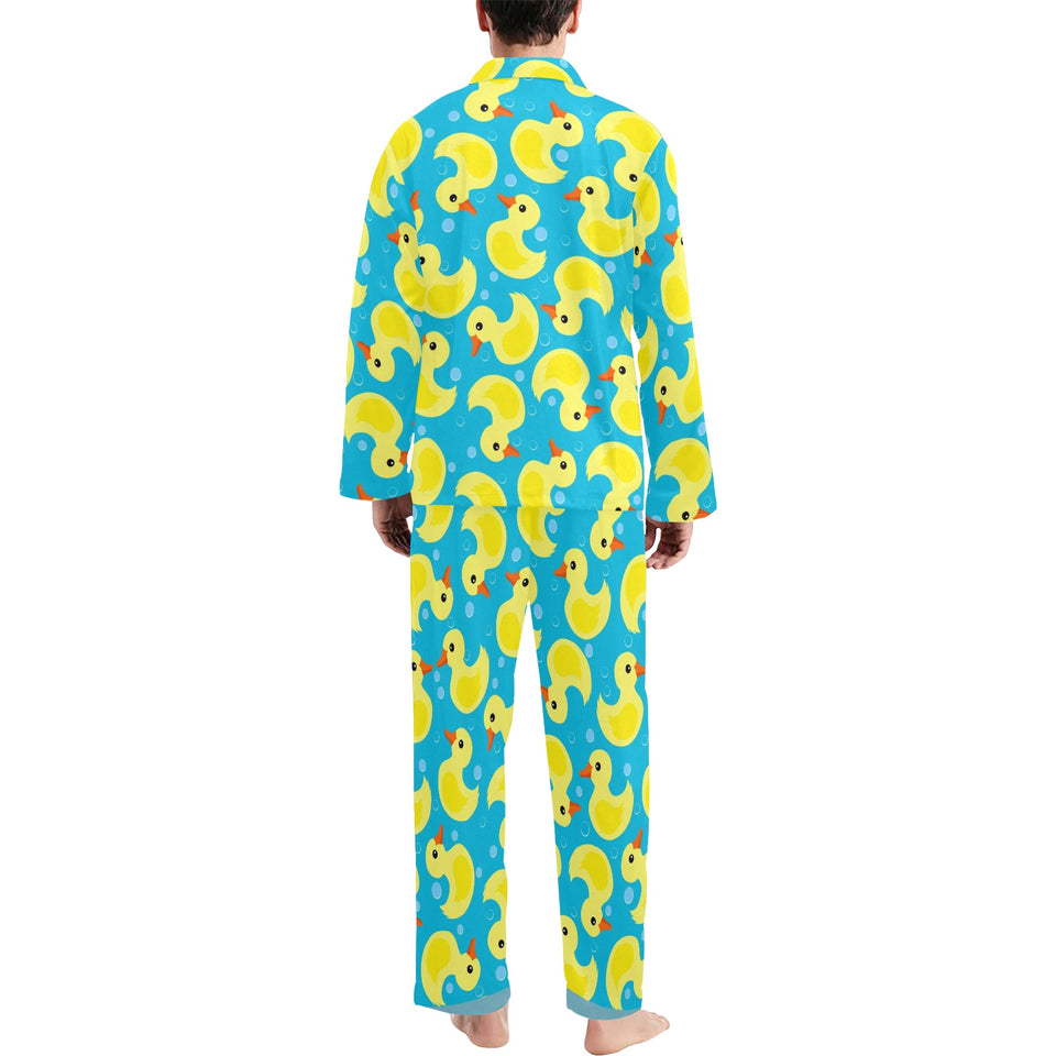Duck Pattern Print Design 04 Men's Long Pajama Set