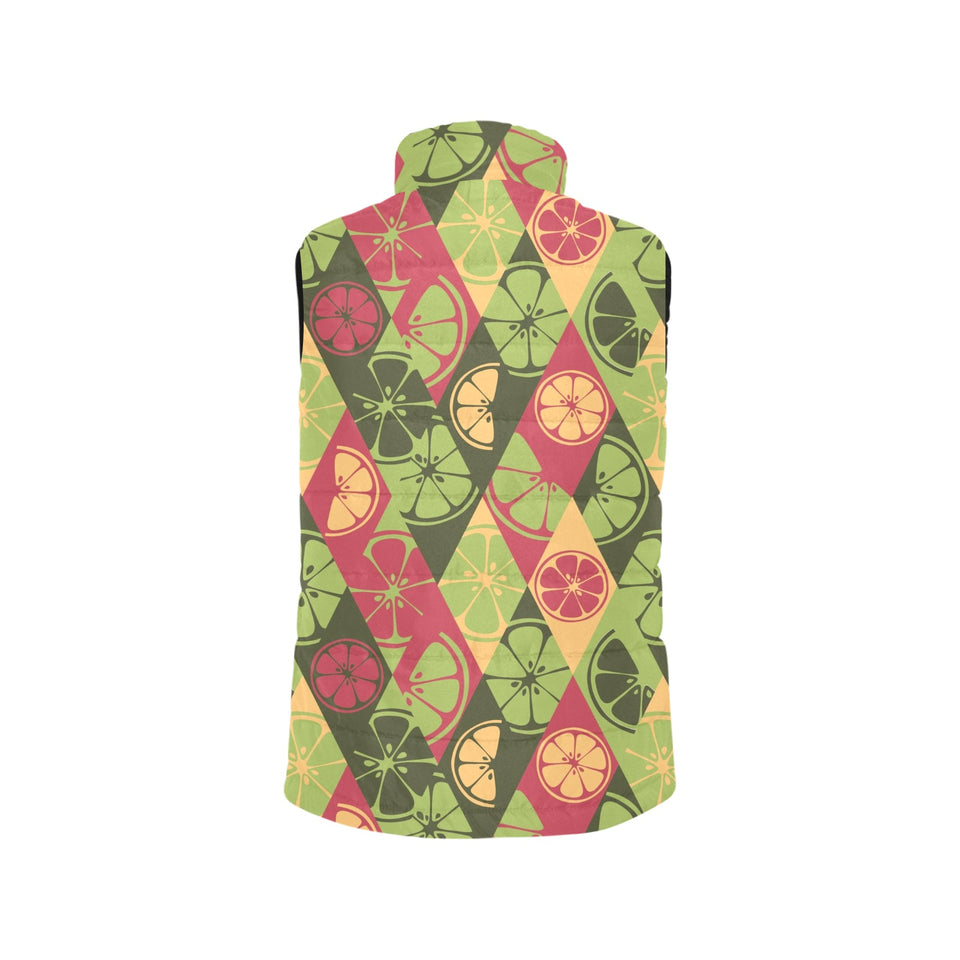 Cool Geometric lime pattern Men's Padded Vest