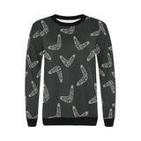 Hand drawn boomerang Australian aboriginal ornamen Women's Crew Neck Sweatshirt