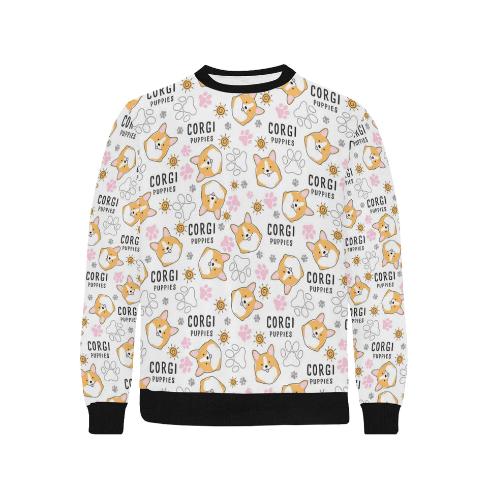 Corgi Dog Pattern Men's Crew Neck Sweatshirt