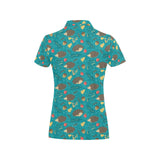 Hedgehog Pattern Print Design 01 Women's All Over Print Polo Shirt
