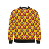 Daruma japanese wooden doll yellow background Men's Crew Neck Sweatshirt