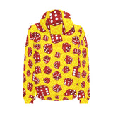 Dice Pattern Print Design 04 Men's Padded Hooded Jacket