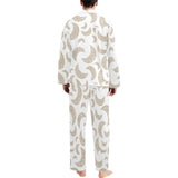 Cool gold moon abstract pattern Men's Long Pajama Set