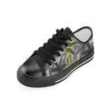 Hand drawn dragonfly pattern Kids' Boys' Girls' Low Top Canvas Shoes Black