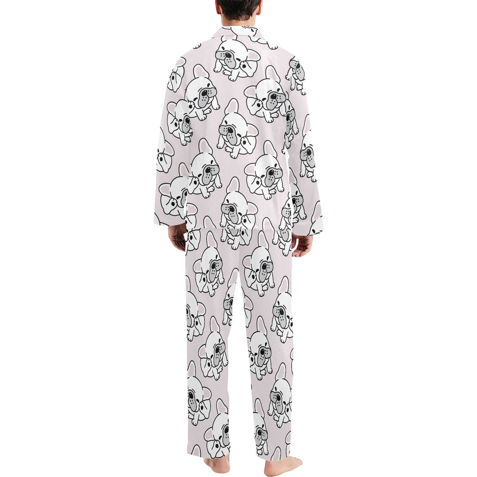 Cute french bulldog pattern Men's Long Pajama Set