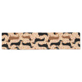 Dachshund floral background Table Runner