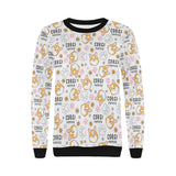 Corgi Dog Pattern Women's Crew Neck Sweatshirt