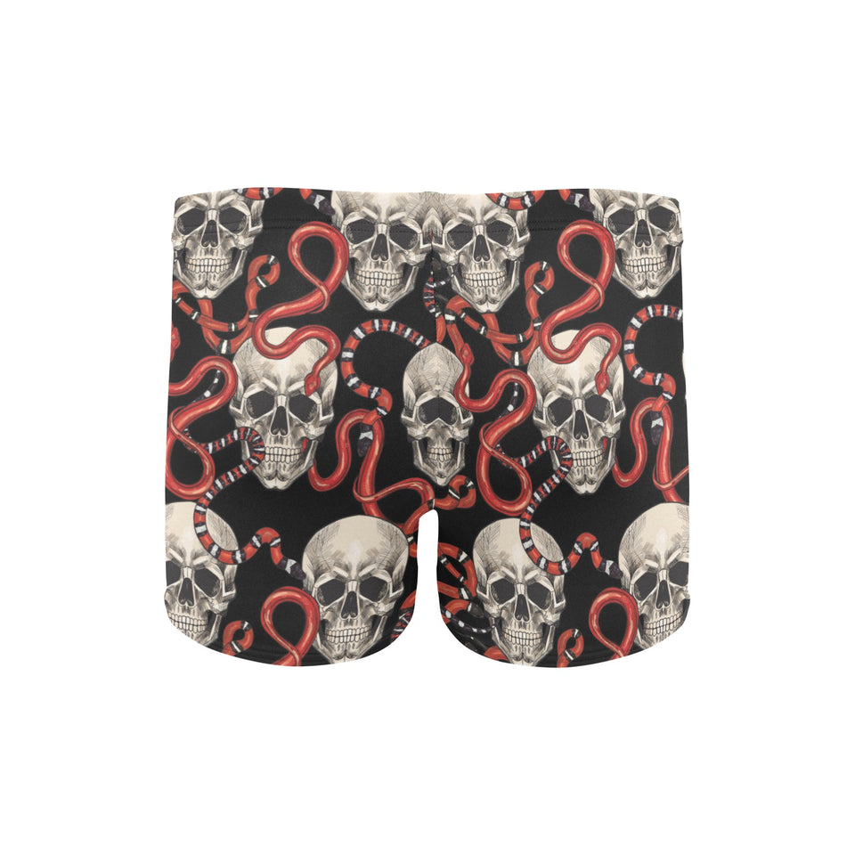 Red snake skull pattern Men's Swimming Trunks