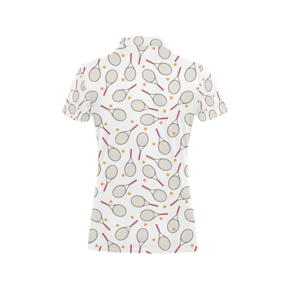 Tennis Pattern Print Design 04 Women's All Over Print Polo Shirt