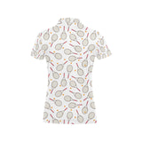 Tennis Pattern Print Design 04 Women's All Over Print Polo Shirt
