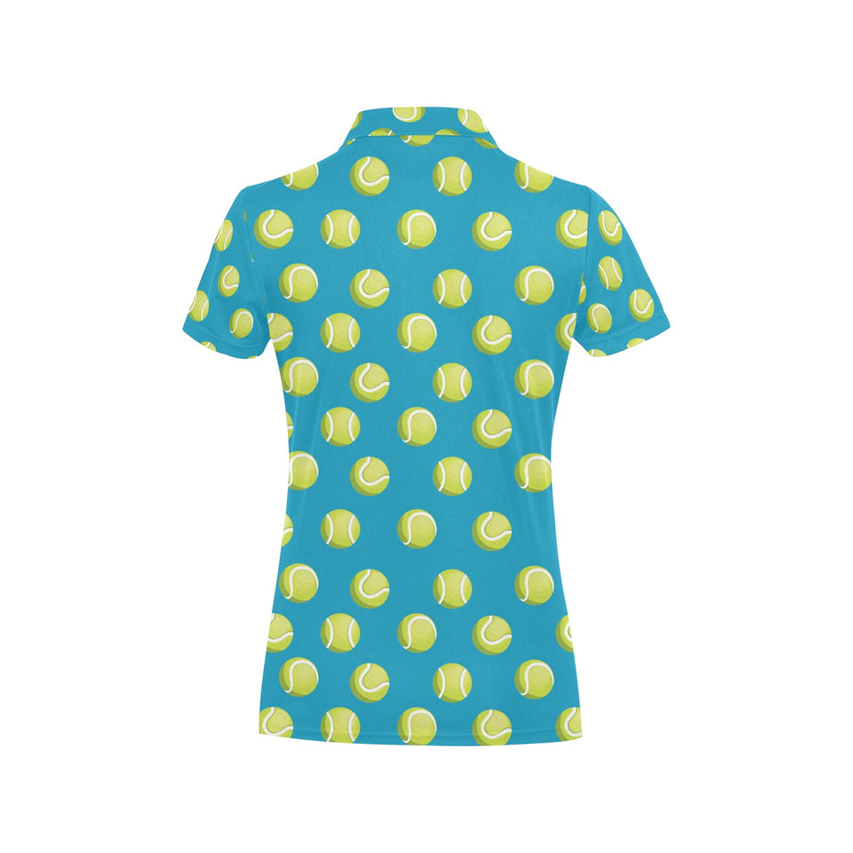 Tennis Pattern Print Design 05 Women's All Over Print Polo Shirt