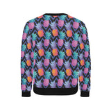 Pineapples pattern zigzag background Men's Crew Neck Sweatshirt