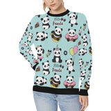 Cute baby panda pattern Women's Crew Neck Sweatshirt
