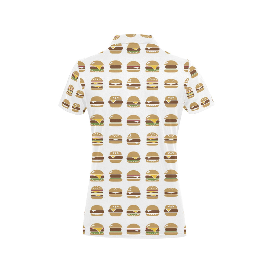 Hamburger Pattern Print Design 02 Women's All Over Print Polo Shirt