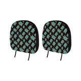 Sea turtle blue stone pattern Car Headrest Cover