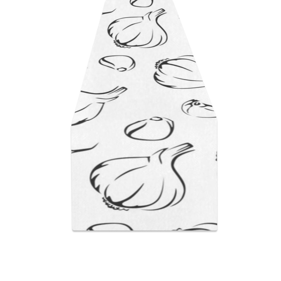 Garlic pattern black white Table Runner