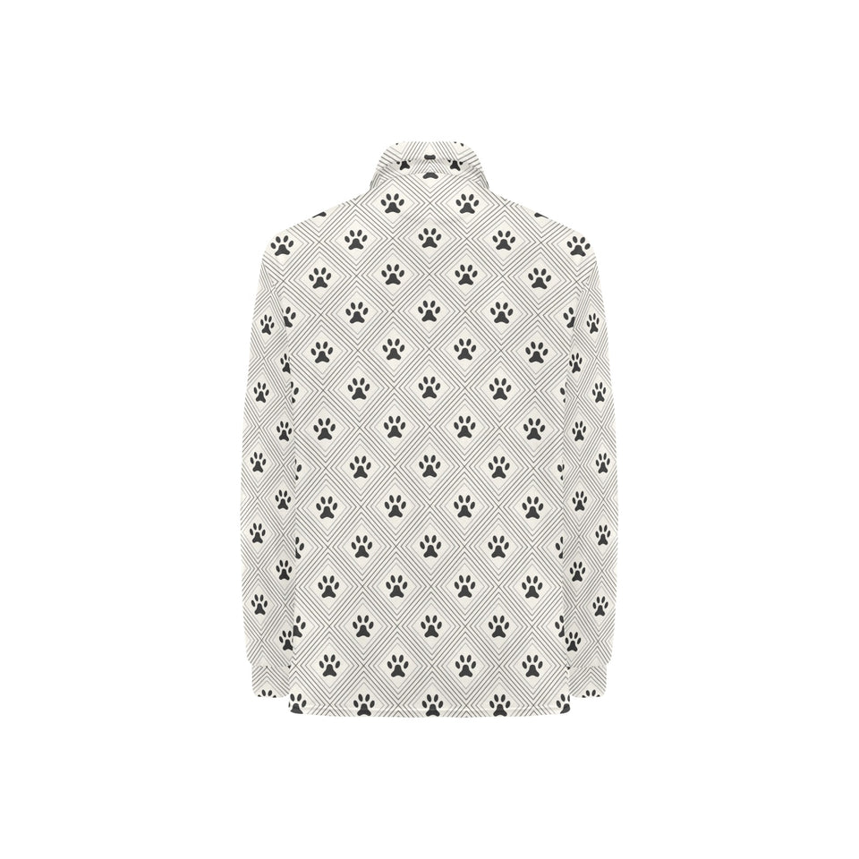 Dog Paws Pattern Print Design 03 Women's Long Sleeve Polo Shirt