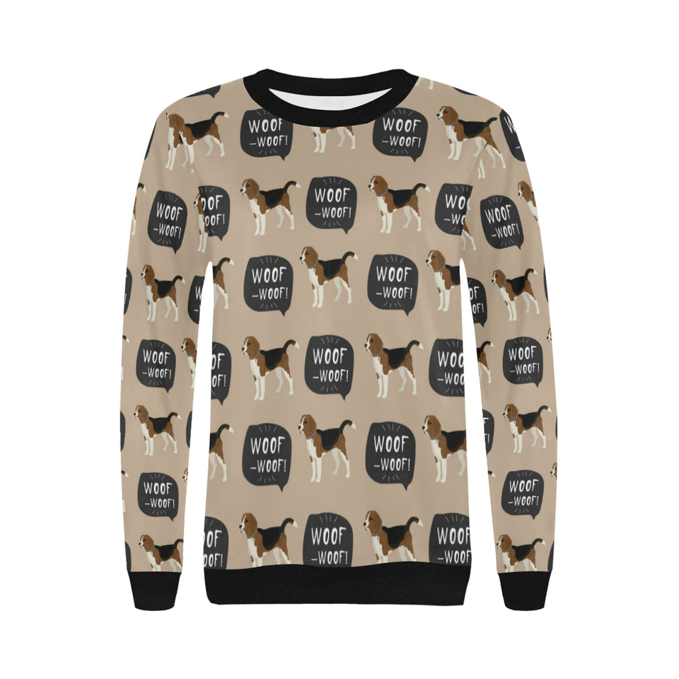 Beagle pattern Women's Crew Neck Sweatshirt