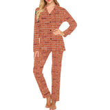 Brick Printed Pattern Print Design 03 Women's Long Pajama Set