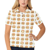 Hamburger Pattern Print Design 04 Women's All Over Print Polo Shirt