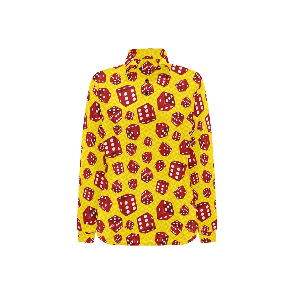 Dice Pattern Print Design 04 Women's Long Sleeve Polo Shirt