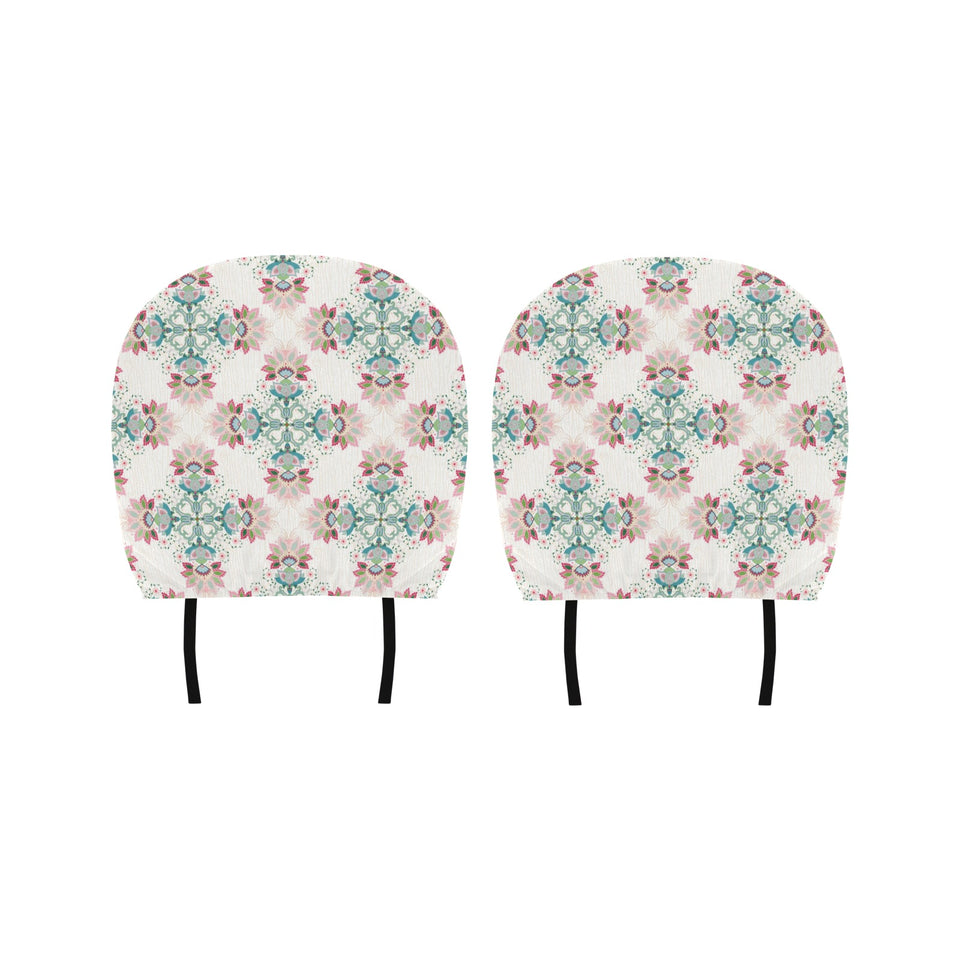 Square floral indian flower pattern Car Headrest Cover