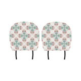 Square floral indian flower pattern Car Headrest Cover