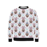 Cute pug hat rabbit costume pattern Men's Crew Neck Sweatshirt