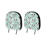 Panda pattern tropical leaves background Car Headrest Cover