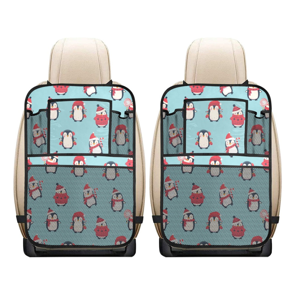Cute penguin christmas design pattern Car Seat Back Organizer