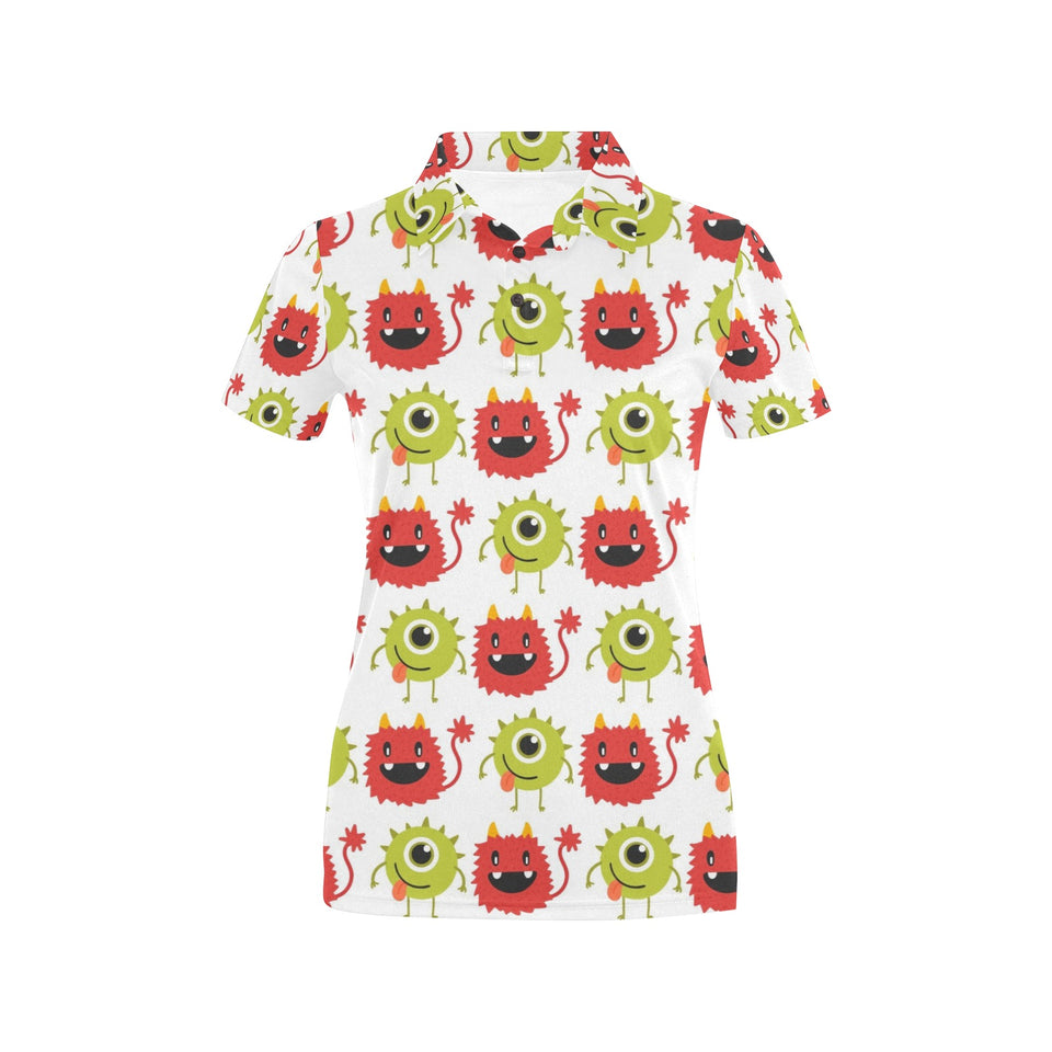 Alien Pattern Print Design 05 Women's All Over Print Polo Shirt