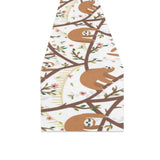 Sloths hanging on the tree pattern Table Runner