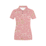 Bicycle Pattern Print Design 02 Women's All Over Print Polo Shirt