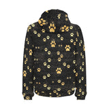 Dog Paws Pattern Print Design 05 Men's Padded Hooded Jacket
