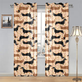 Dachshund floral background Gauze Curtain