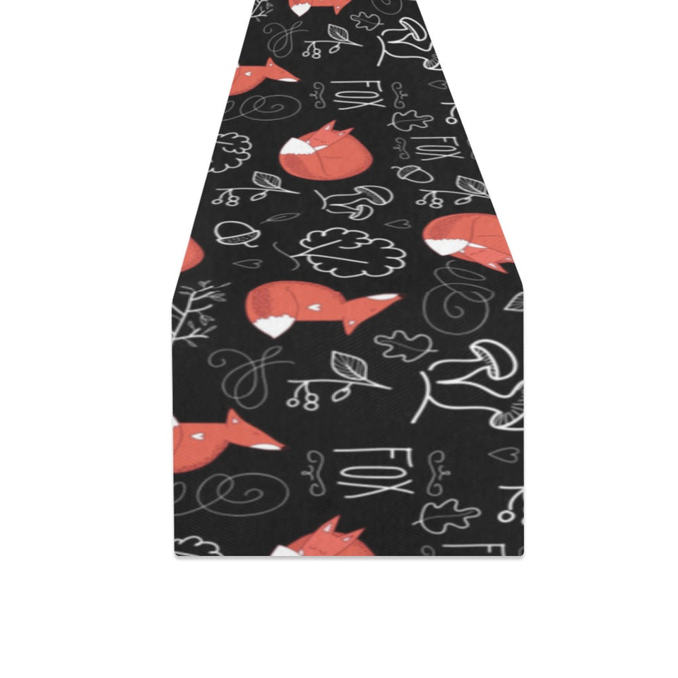fox sleeping fox pattern Table Runner